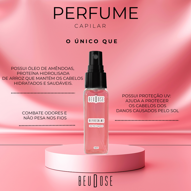 Perfume Capilar Refresh.Me Hair Mist Fragrance 30ml - Fragrância e Frescor para Cabelos