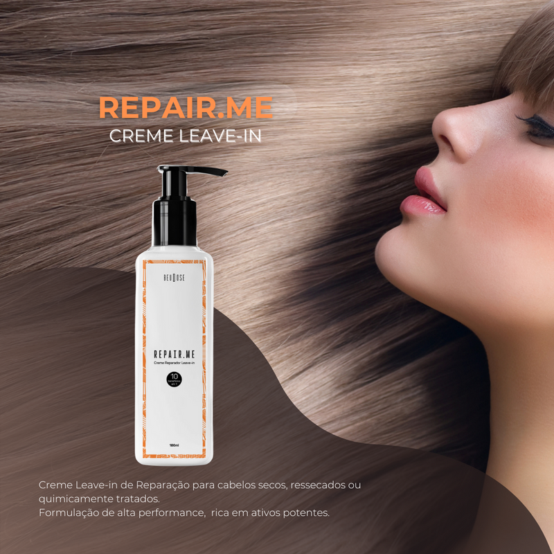 Repair.Me Leave-In Creme 10 em 1- Proteção Térmica e Reparação para Cabelos Danificados - 180g